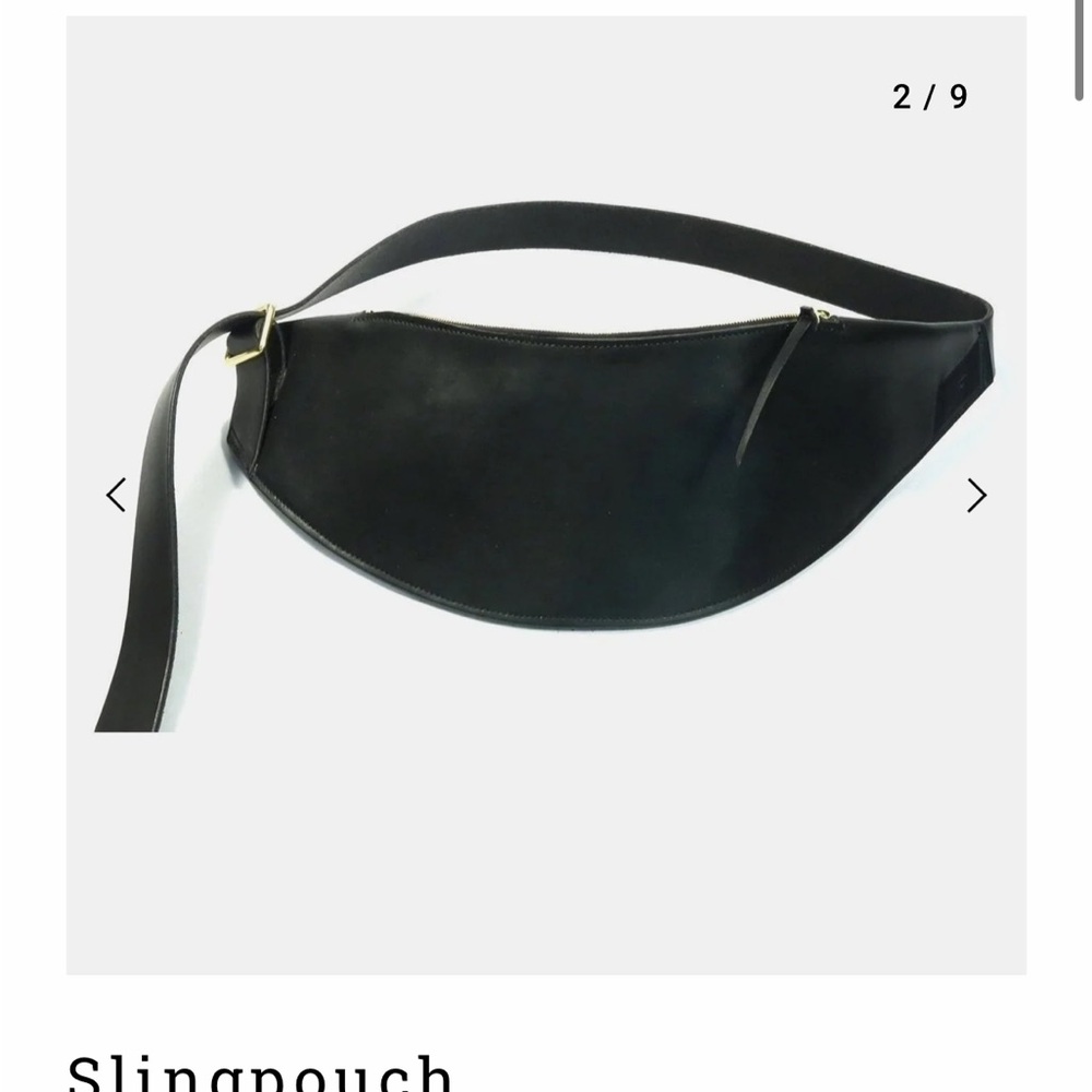 Kika NY Black Leather Sling Pouch